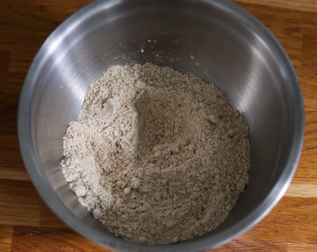 all the dry ingredients mixed together in a large bowl