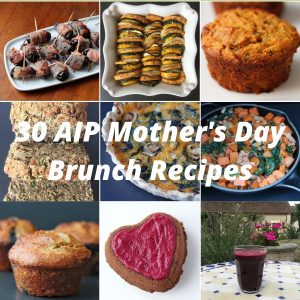 a picture collage of some recipes used in this recipe collection for Mother's Day Brunch