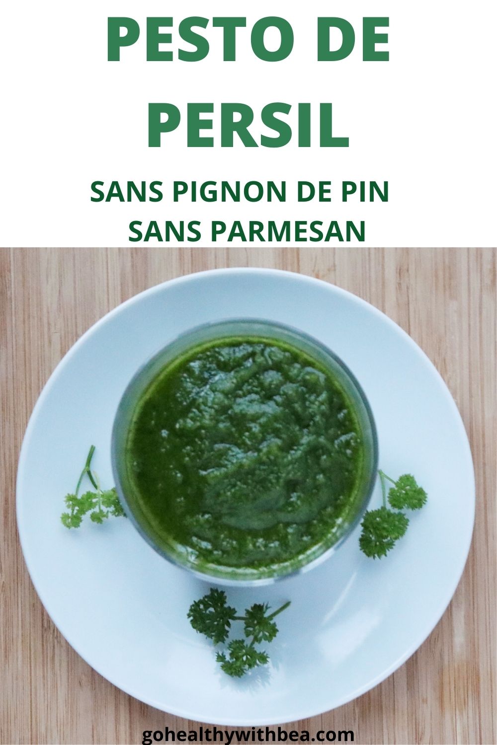 Pesto de basilic (sans parmesan, sans pignon) - Go Healthy With Bea
