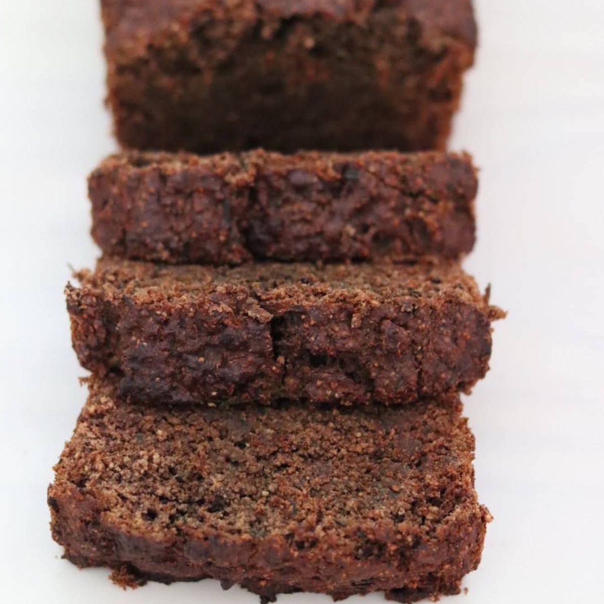 a sliced carob zucchini bread