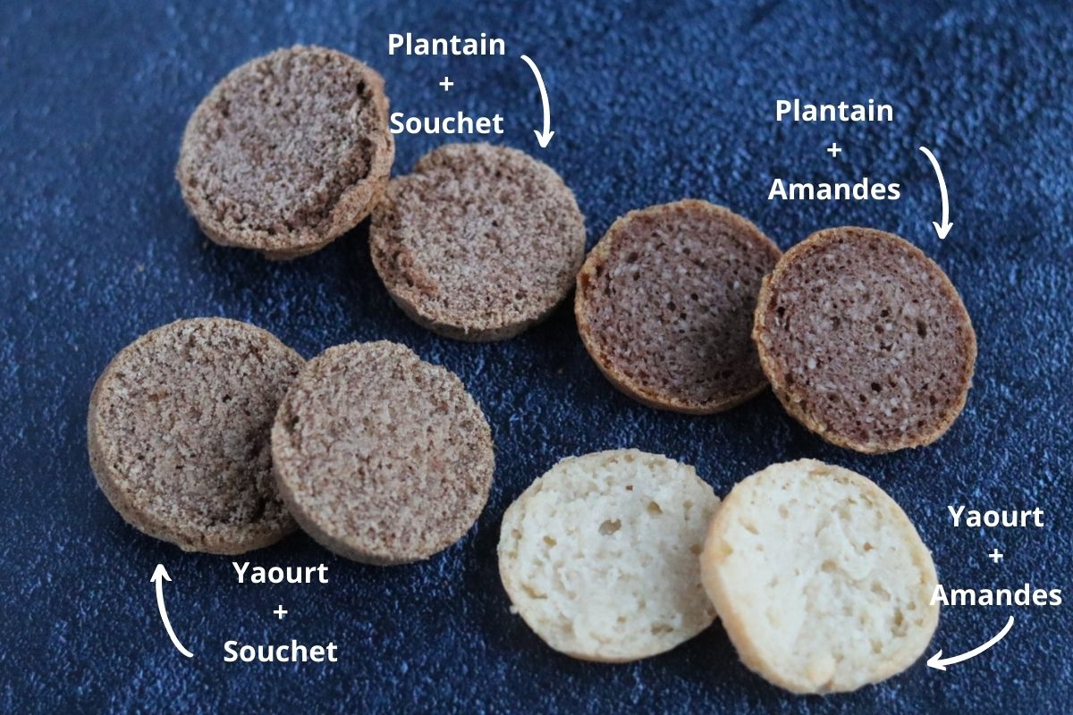 les 4 versions de petits pains sans gluten qui peuvent être faites avec cette recette