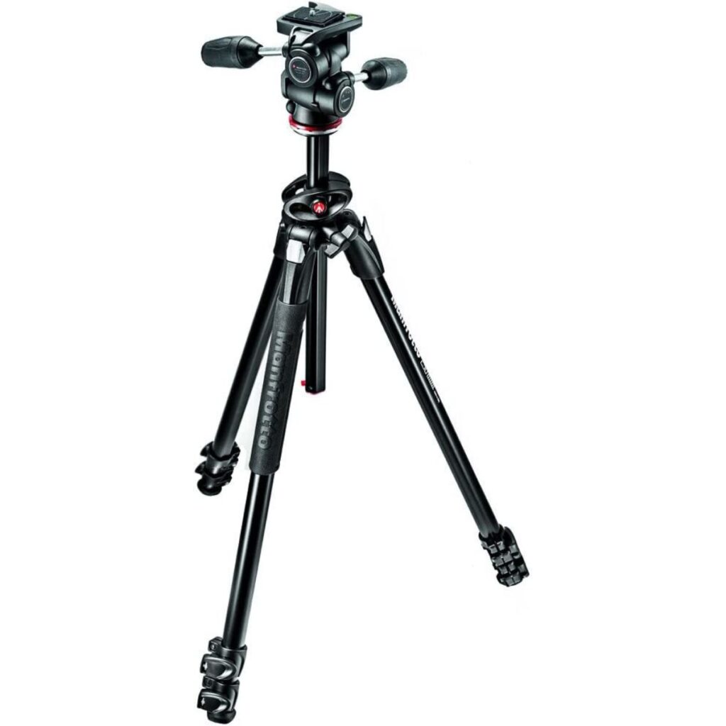 Manfrotto 290 Dual Aluminum 3-Section Tripod Kit with 3-Way Head .