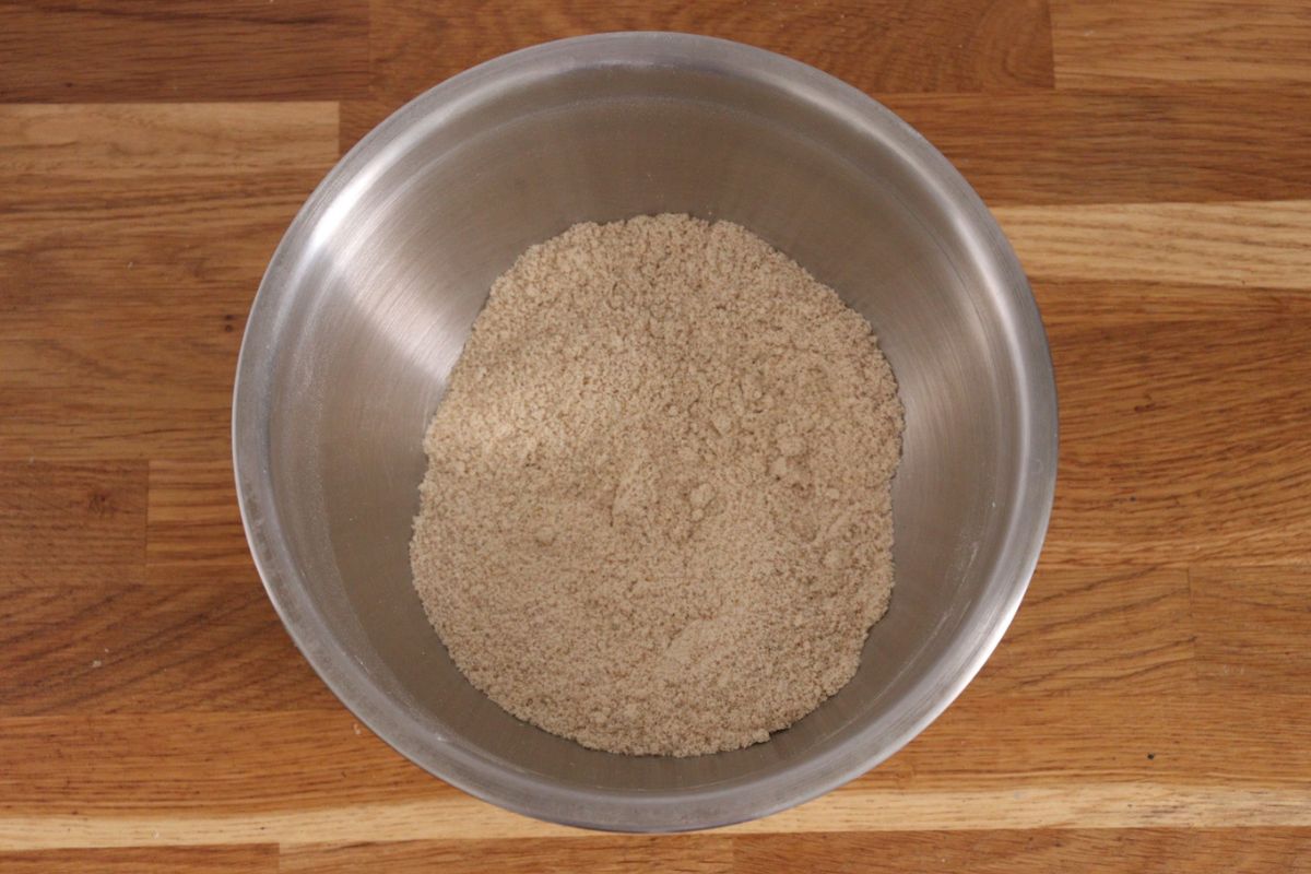 all the dry ingredients mixed together in a large bowl.